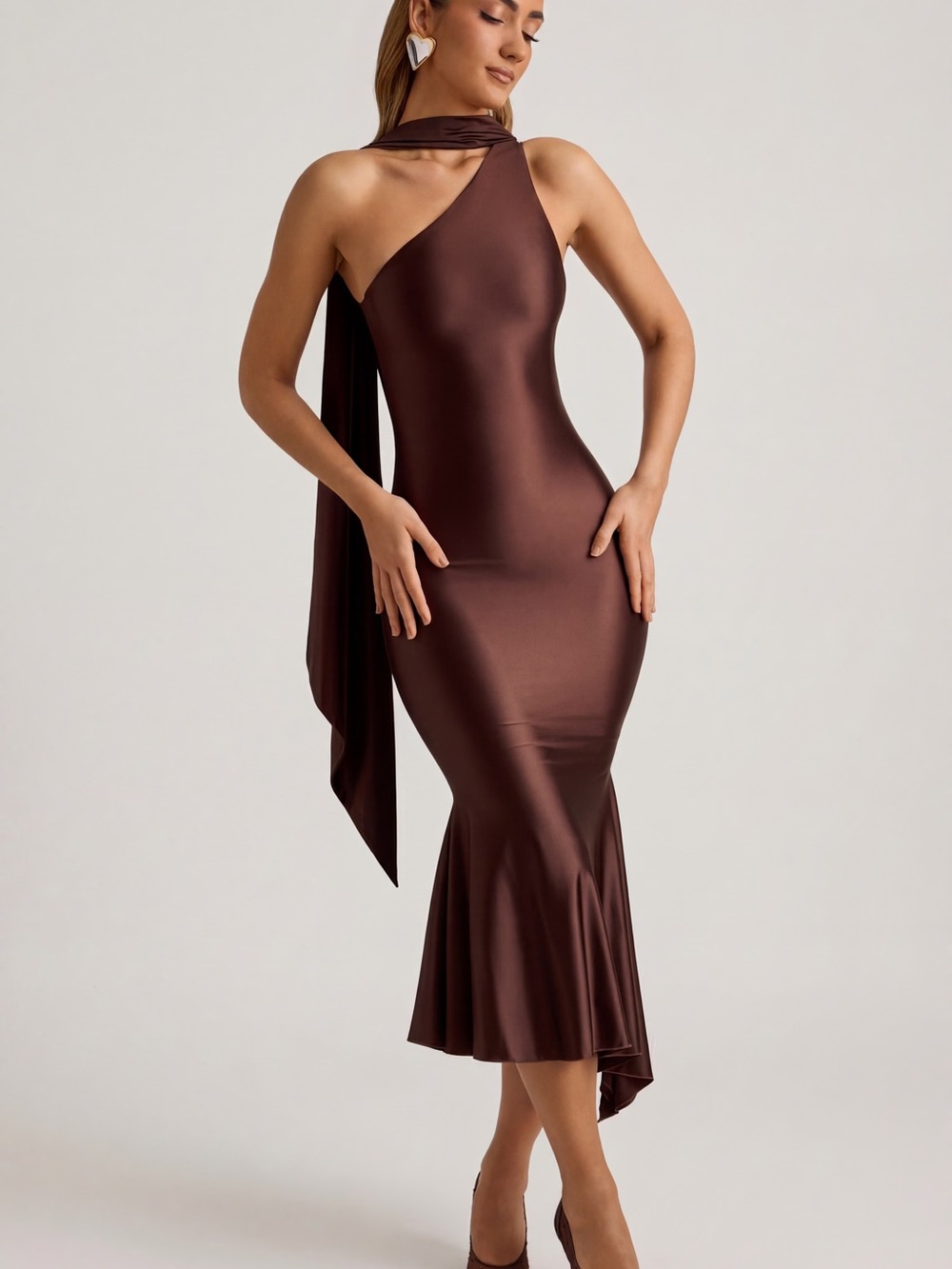 Oh Polly Shaya dress Chocolate brown
